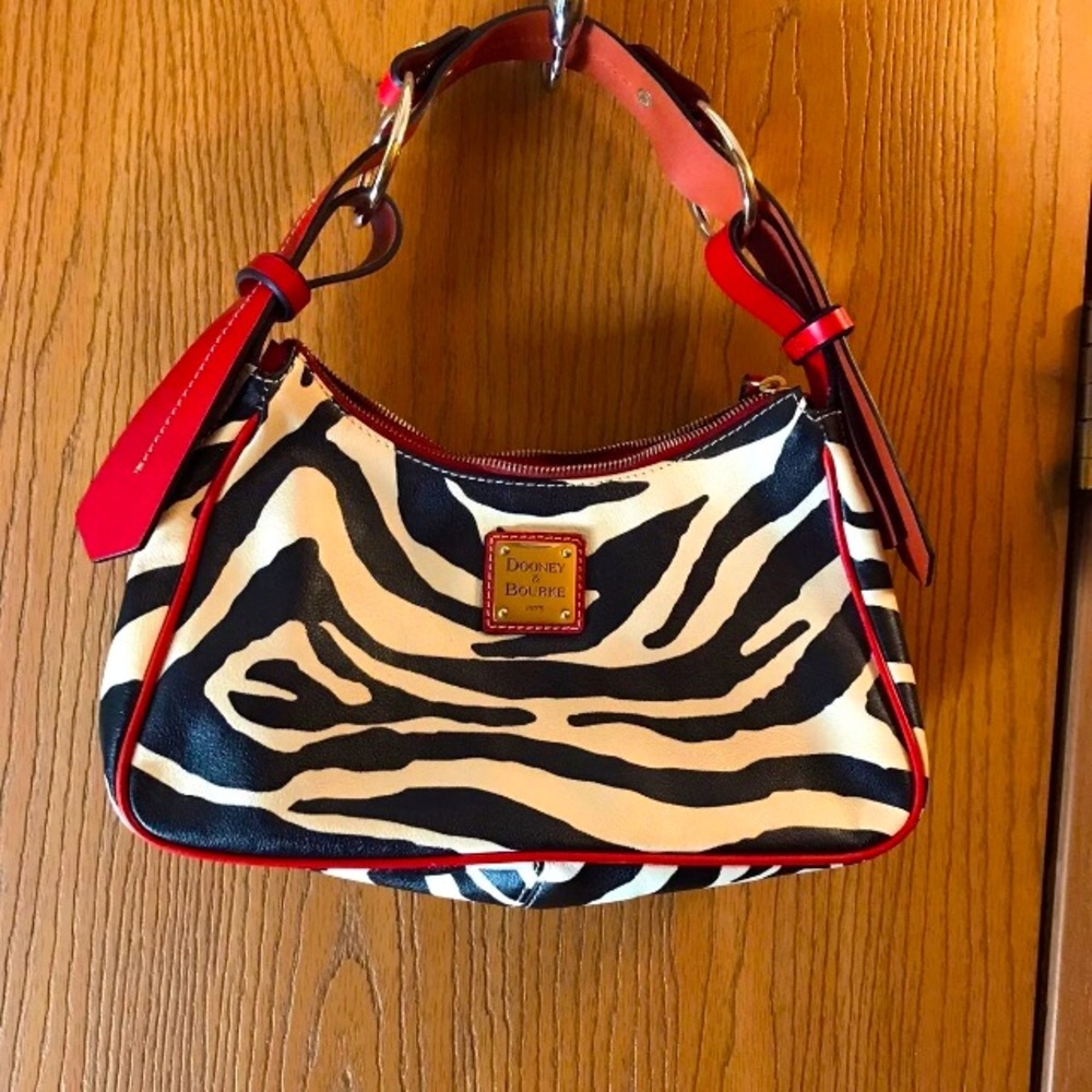 Dooney and Bourke leather zebra hobo